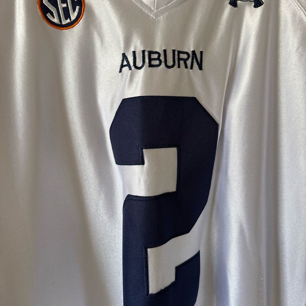 Men’s Under Armour Cam Newton #2 Auburn Tigers NCAA Vintage Sz 2XL - White RARE - Picture 2 of 6